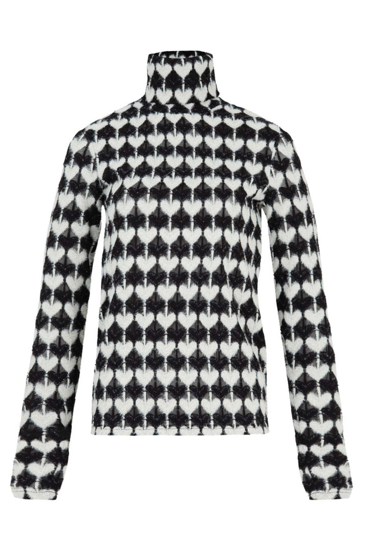 Heart Work Top in Black Cream