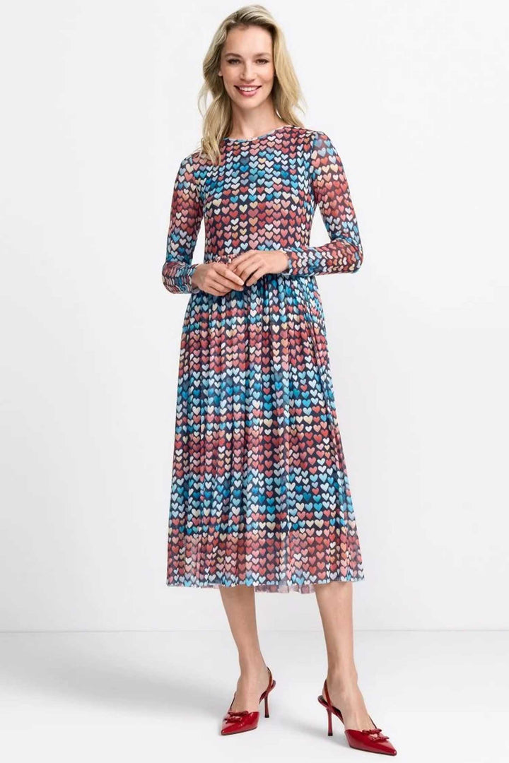 Hearts Printed Mesh Dress