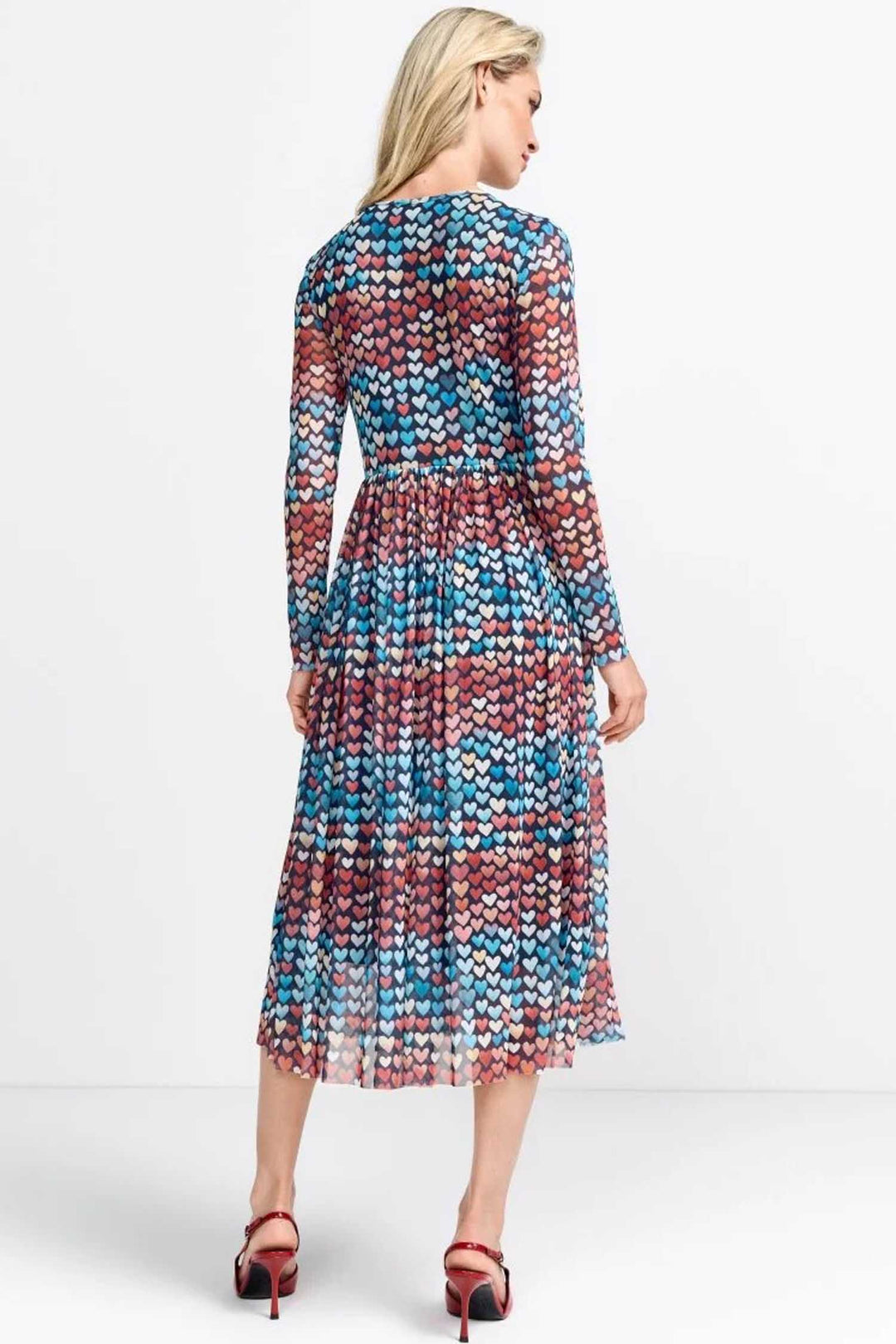 Hearts Printed Mesh Dress