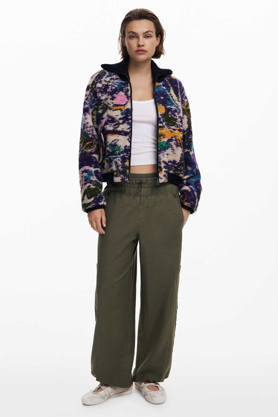 Heathered Bomber Jacket in Tutti Fruti