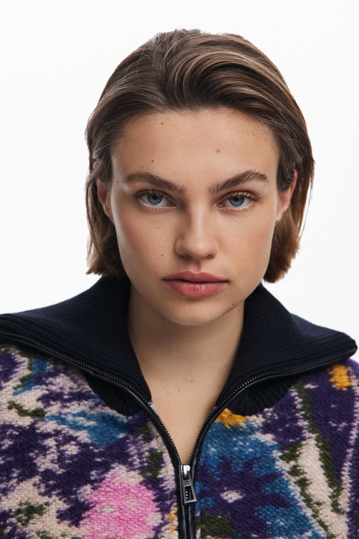 Heathered Bomber Jacket in Tutti Fruti