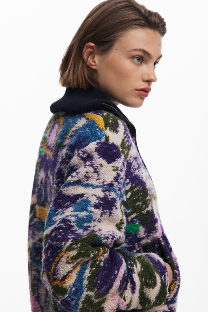 Heathered Bomber Jacket in Tutti Fruti