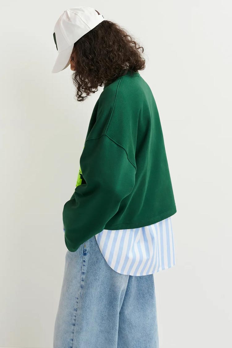 Hedance Organic Cotton Sweatshirt w Sequin Embroideries