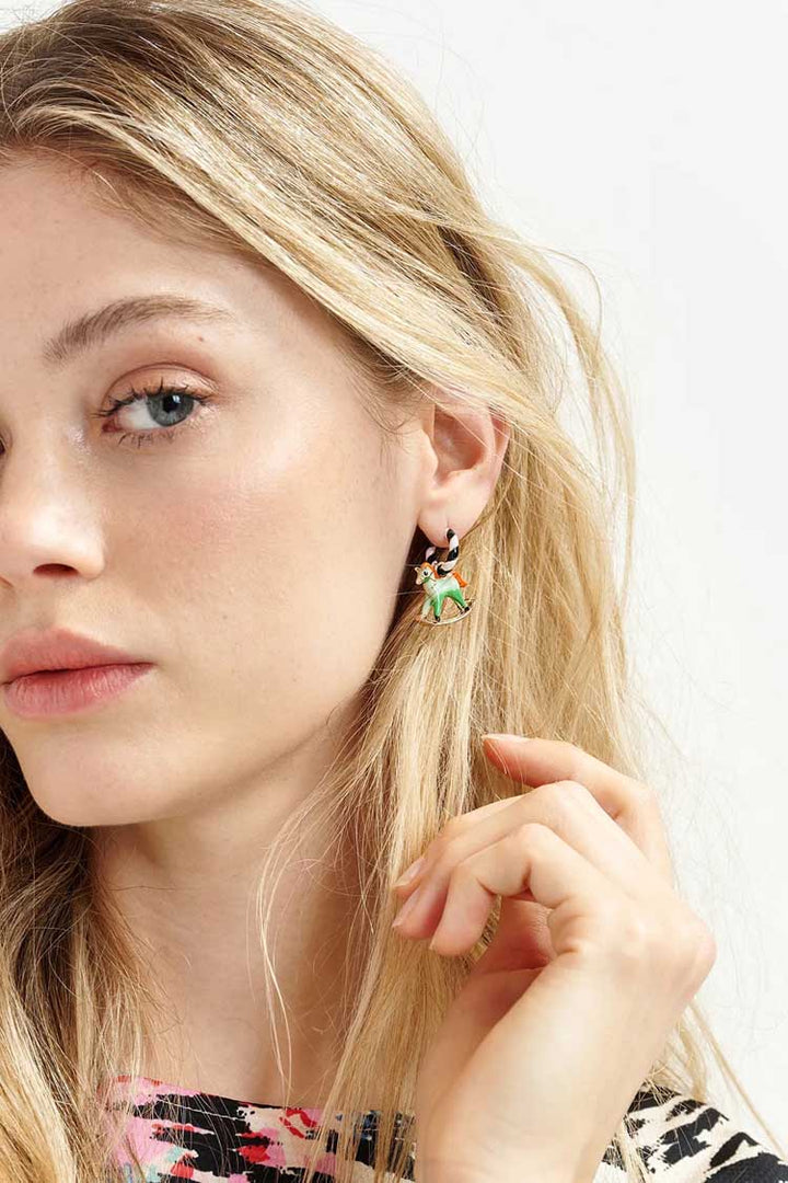 Helevate Hoop Earring - Flower & Rocking Horse