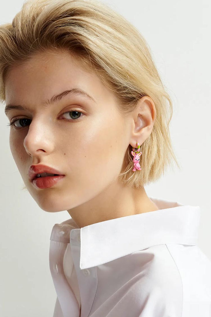 Helga Hoop Earrings - Pineapple & Bunny