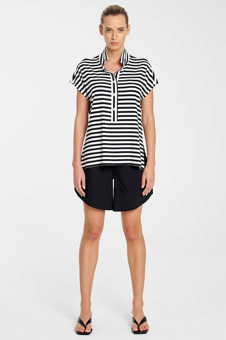 Henley Tank in Black White