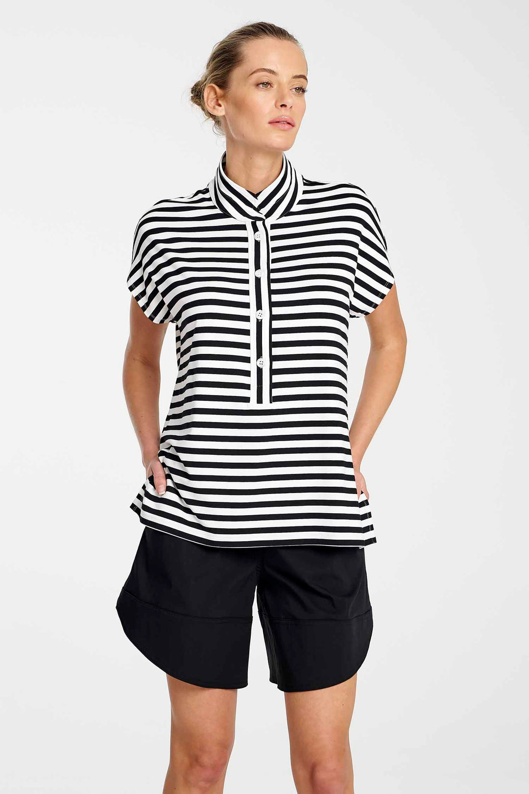 Henley Tank in Black White