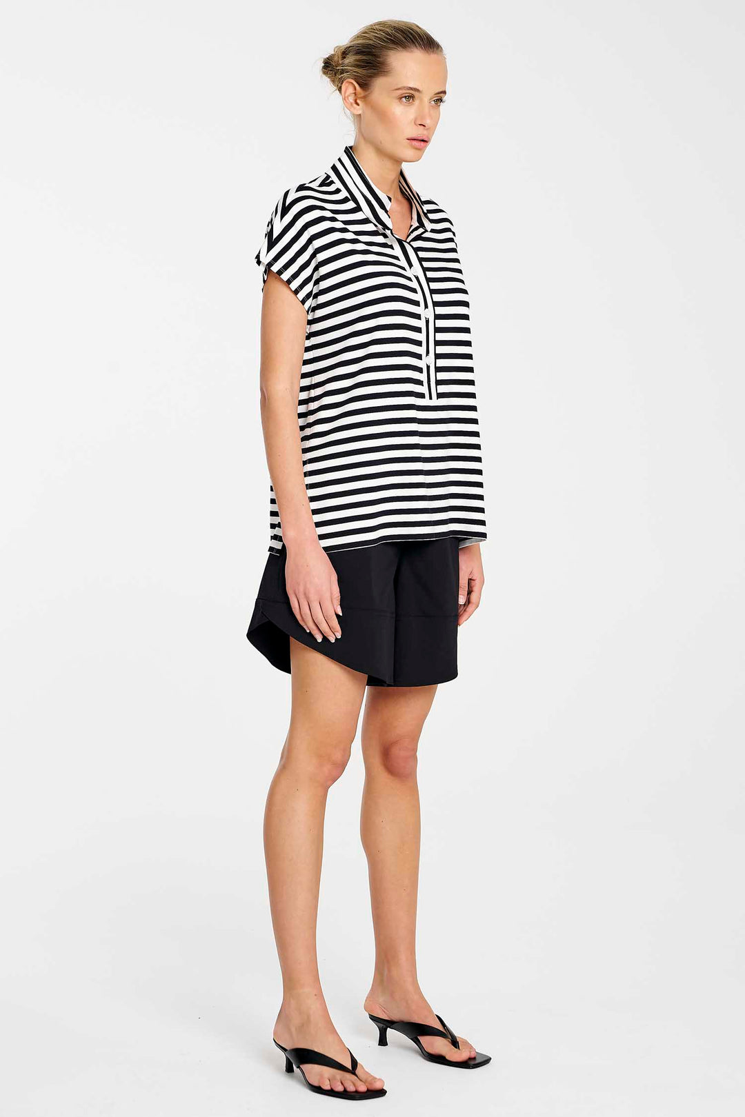 Henley Tank in Black White