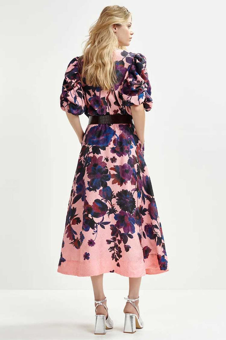 Henrietta Jacquard Top with Voluminous Sleeves
