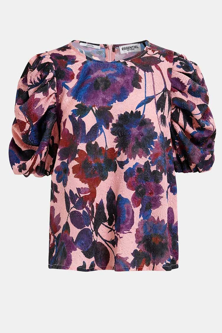 Henrietta Jacquard Top with Voluminous Sleeves