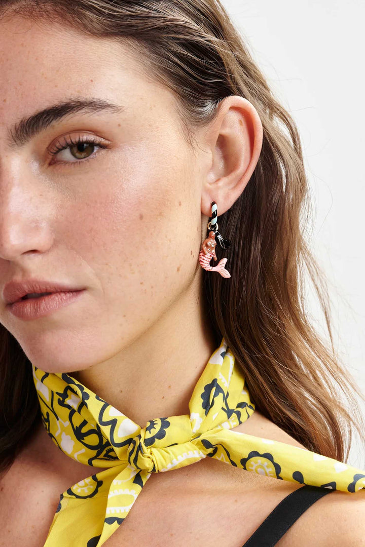 Hermaid Hoop Earrings - Mermaid & Shark