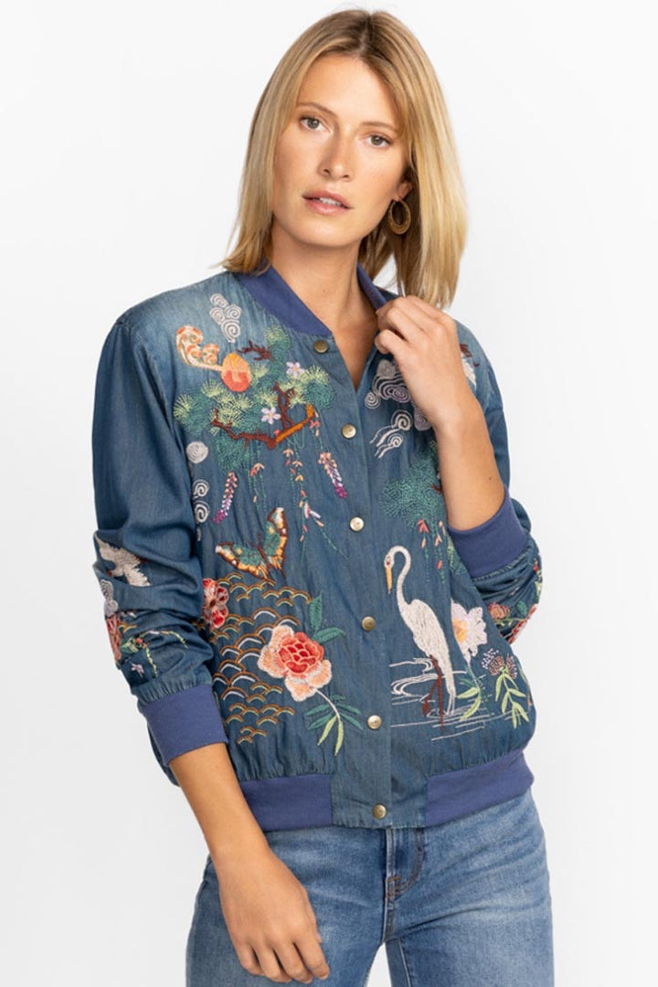 Heron Button Up Bomber Jacket