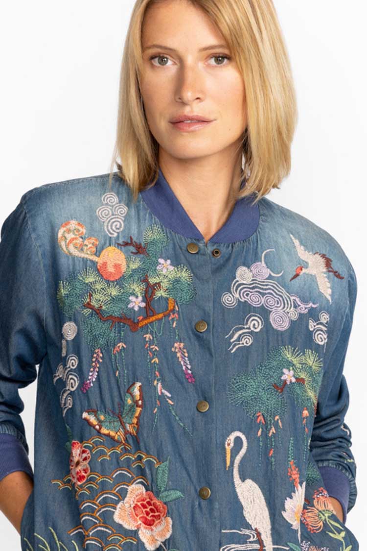 Heron Button Up Bomber Jacket