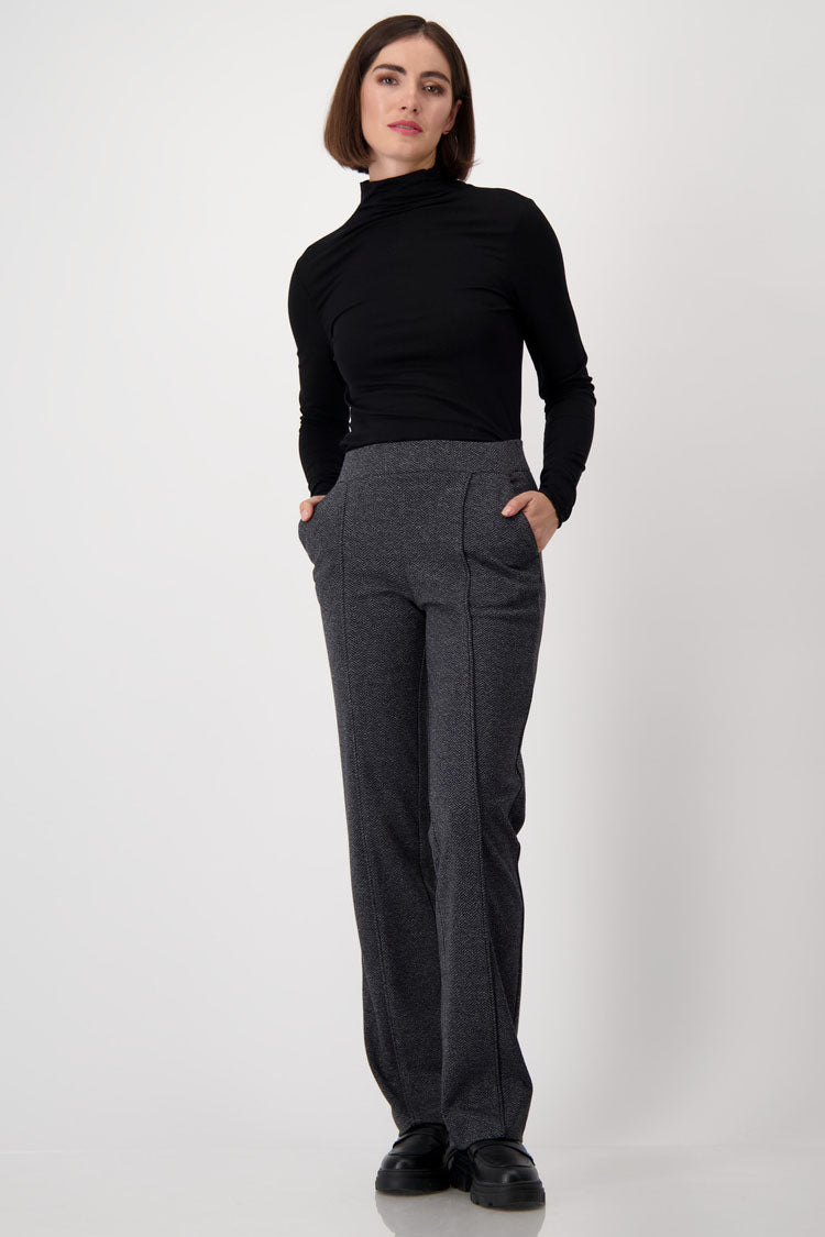 Herringbone Knit Wide Leg Pant