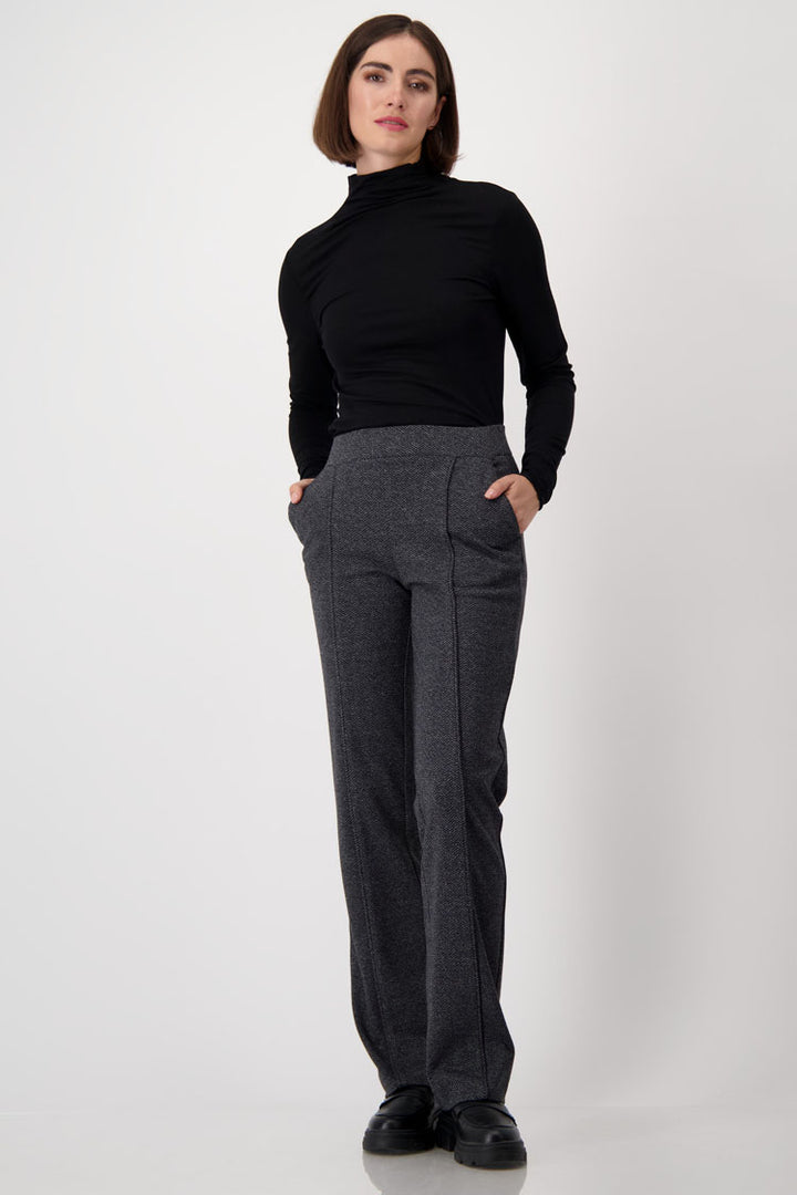 Herringbone Knit Wide Leg Pant