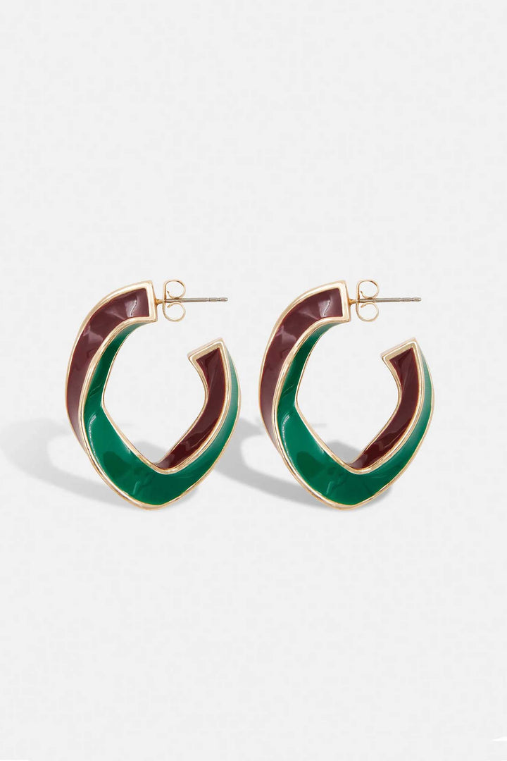 Hicolor Twisted Bicolour Earrings in Praline