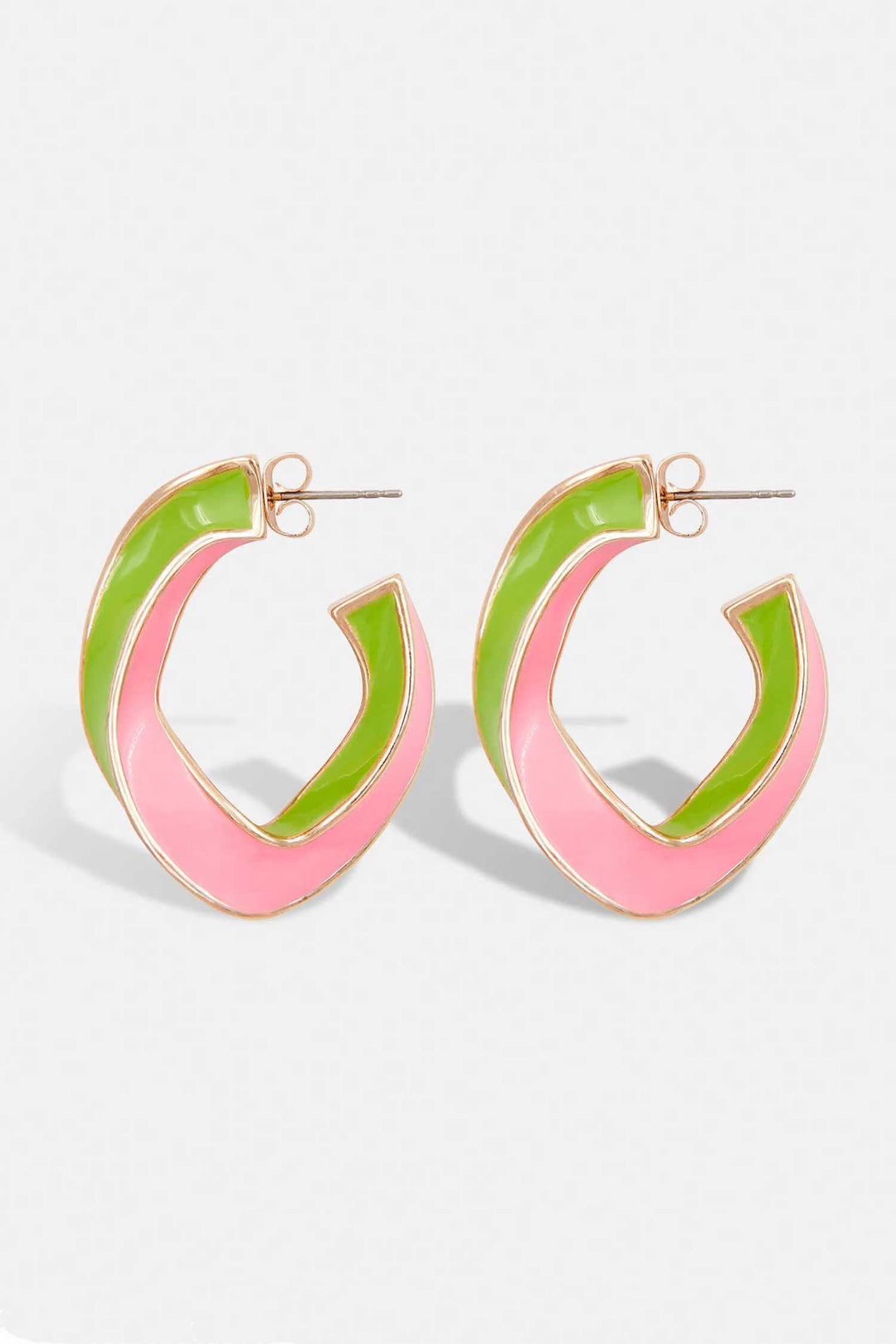 Hicolor Pink Hicolor Twisted Bicolour Earrings in Pure Pink by Essentiel Antwerp ...