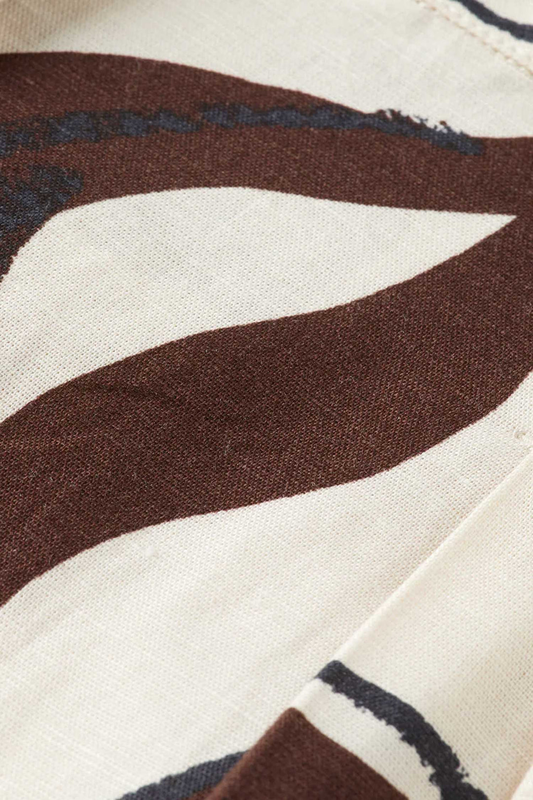 High Rise Printed Linen Shorts in Inky Sun