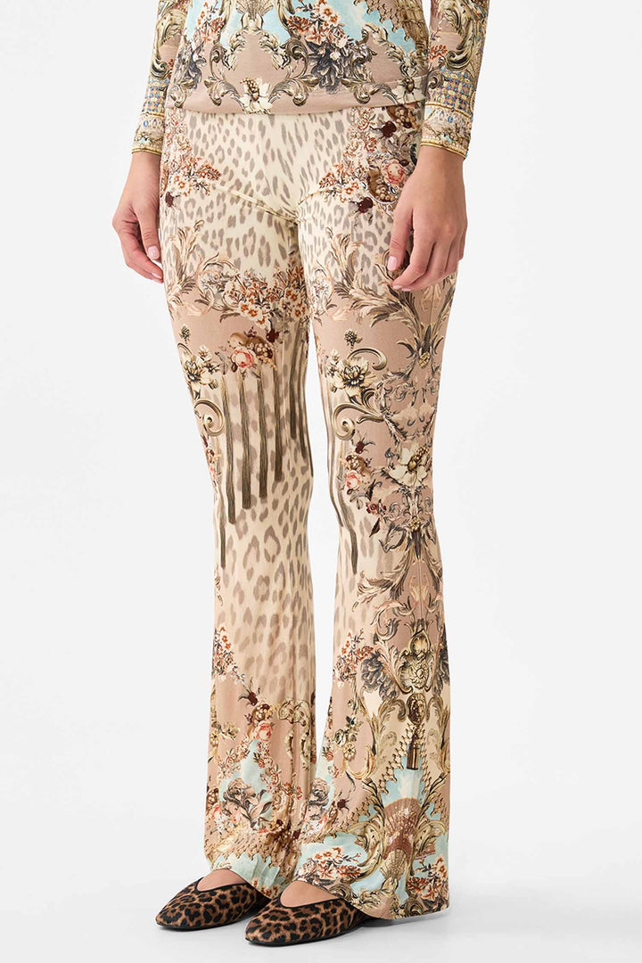 High Waisted Flared Trouser in Aranjuez Animalia