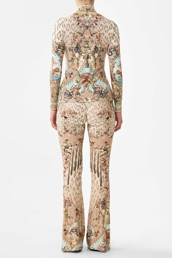 High Waisted Flared Trouser in Aranjuez Animalia