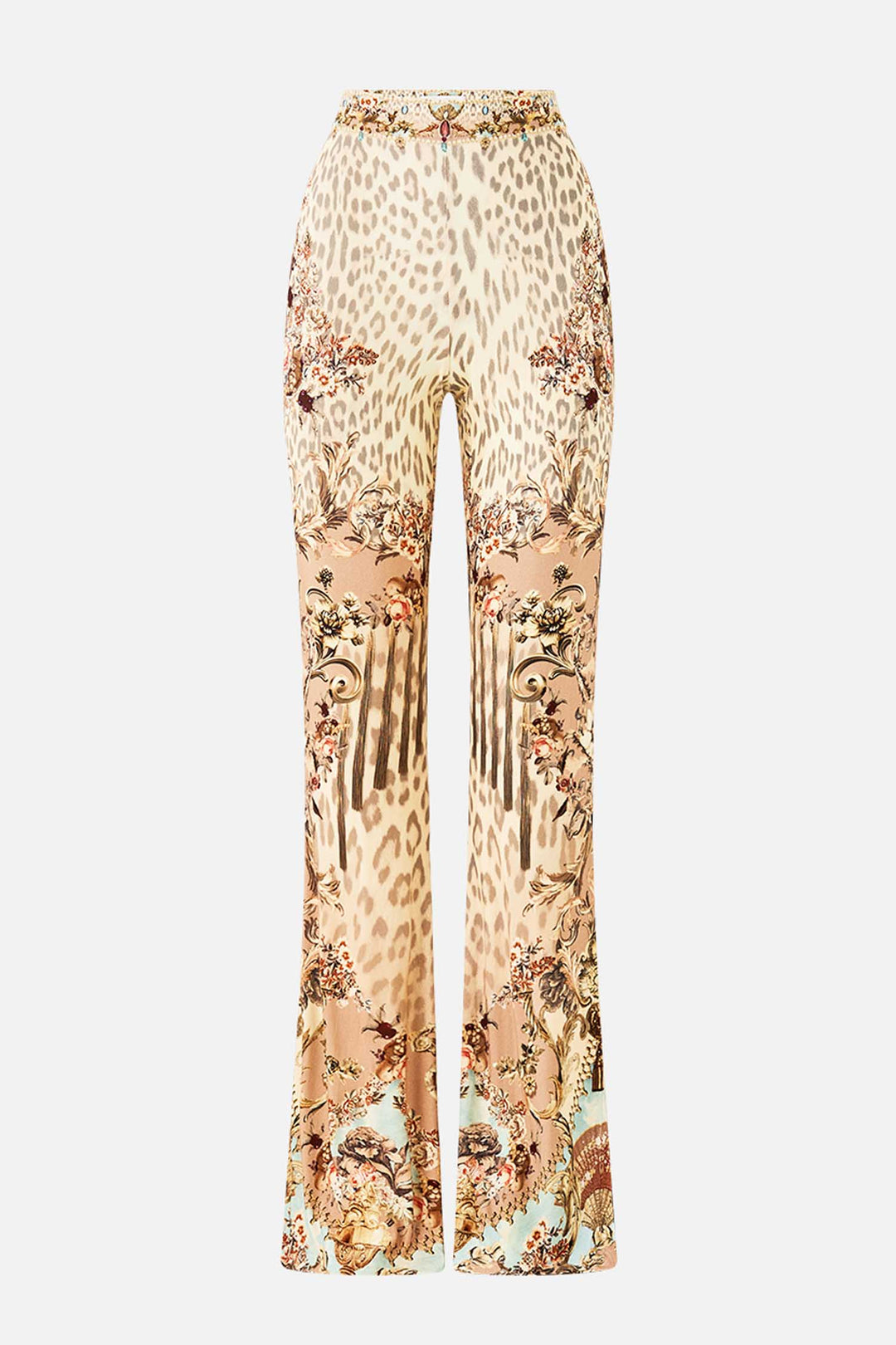 High Waisted Flared Trouser in Aranjuez Animalia