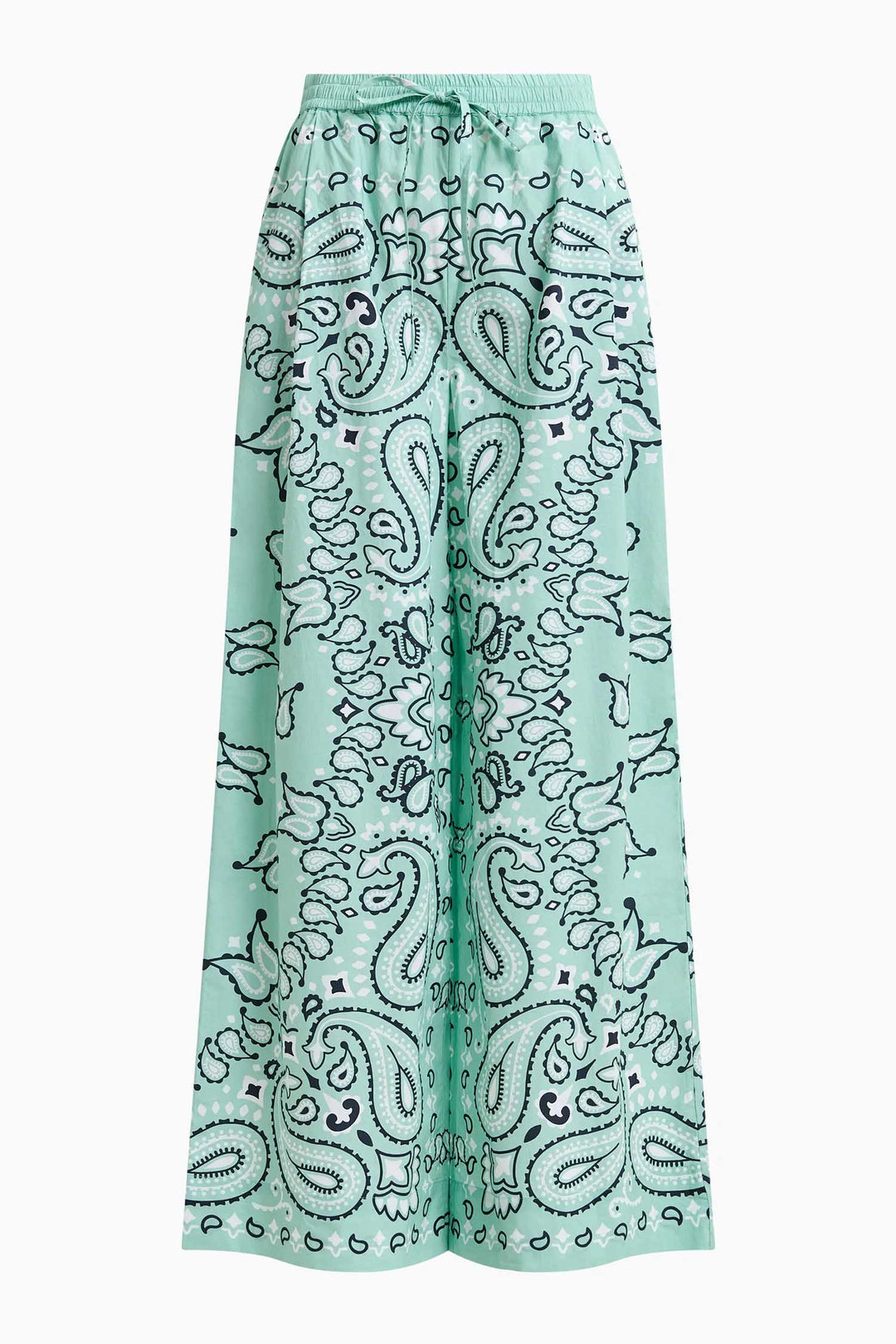 Hintwerpen Bandana Print Wide Leg Pants in Turquoise