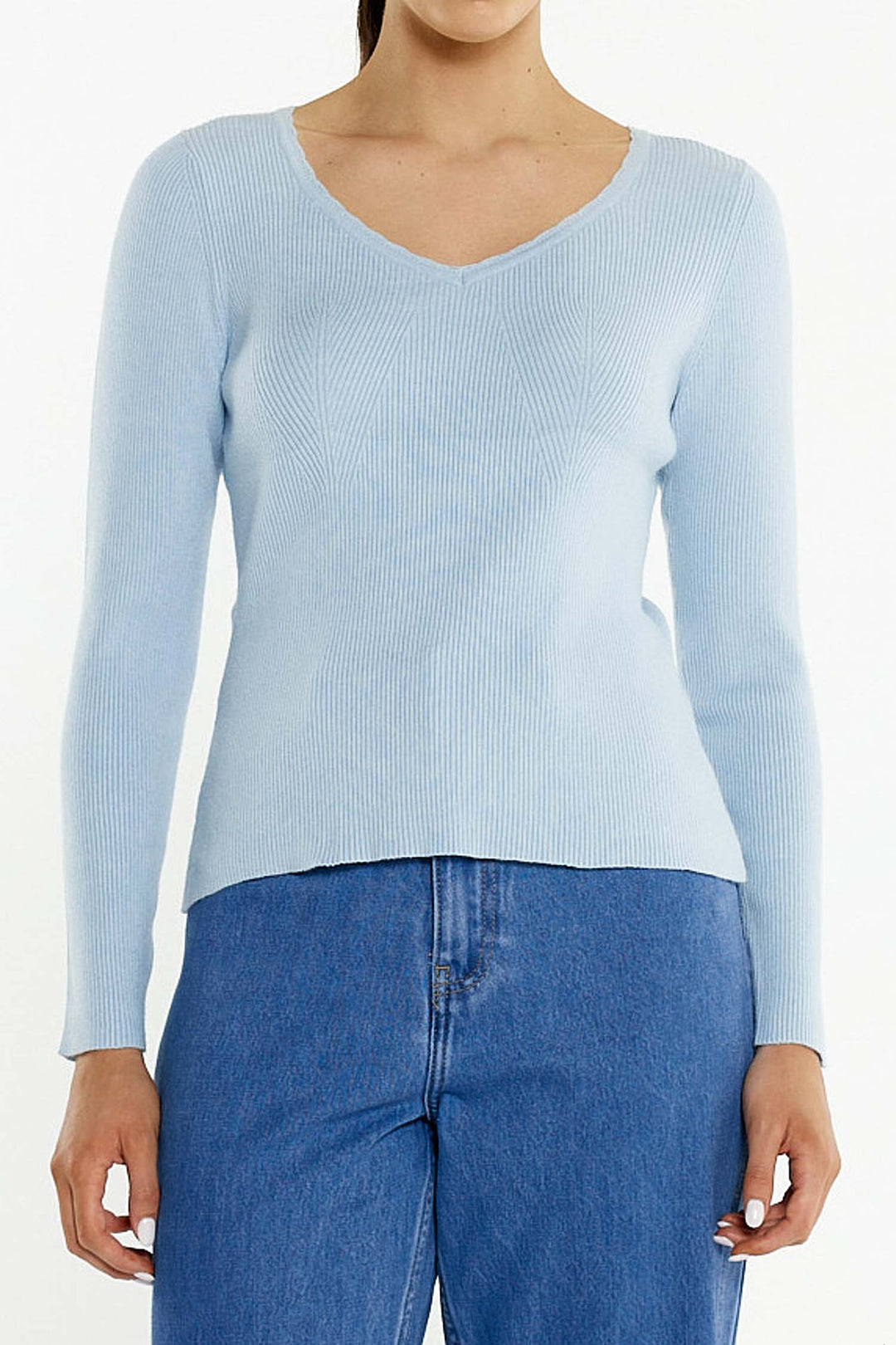Hope Trim Knit Top in Seafoam