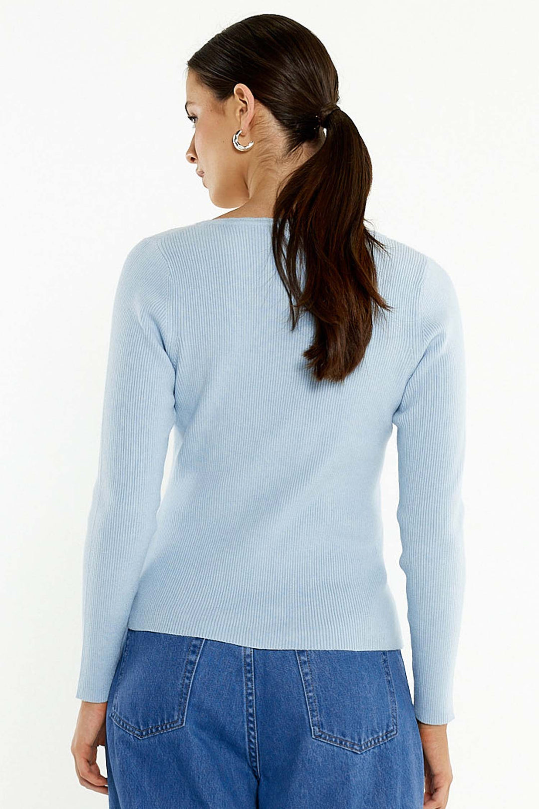 Hope Trim Knit Top in Seafoam