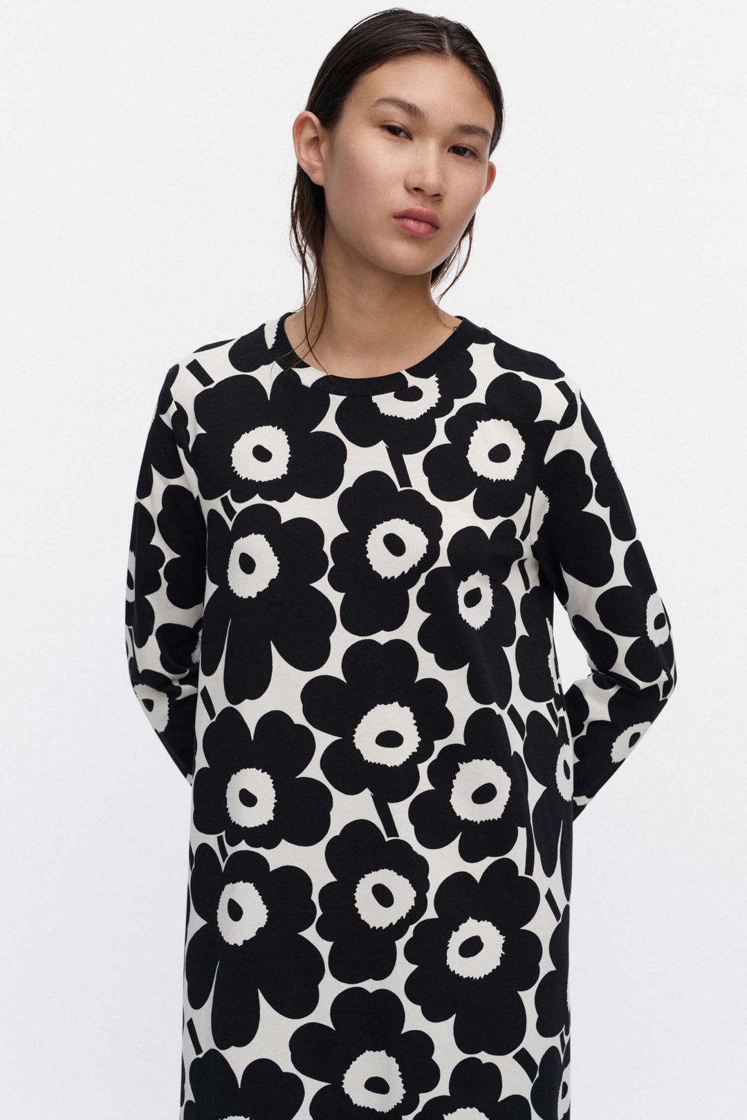 Hujanhajan Unikko Jersey Dress in Black/White