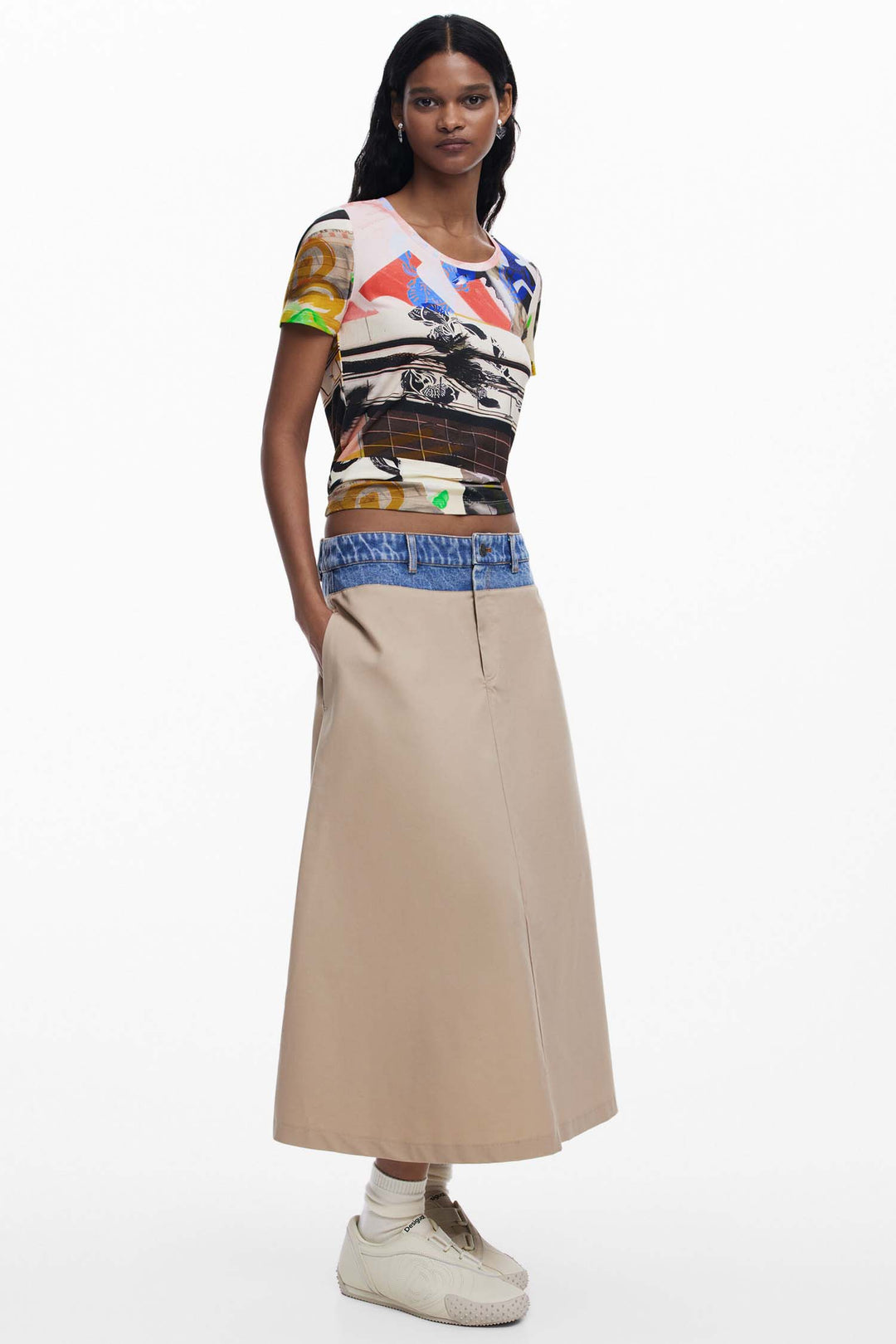 Hybrid Long Flared Skirt