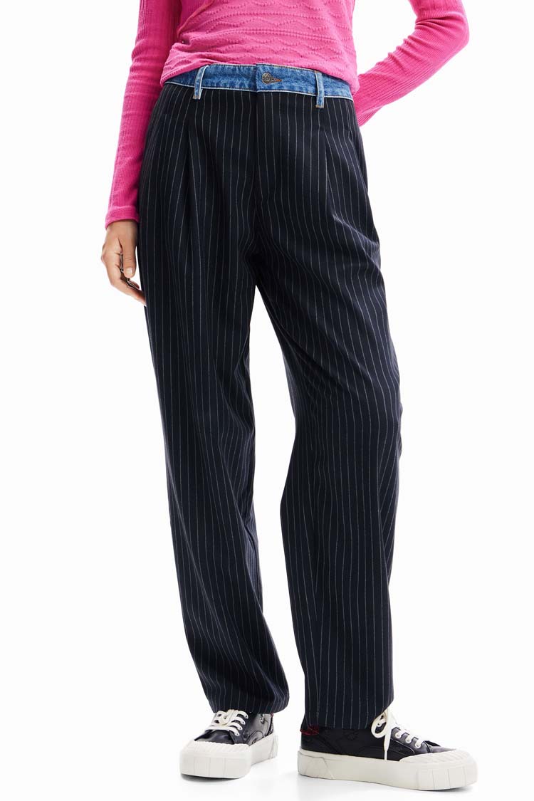Hybrid Tailored Trousers in Pinstripe