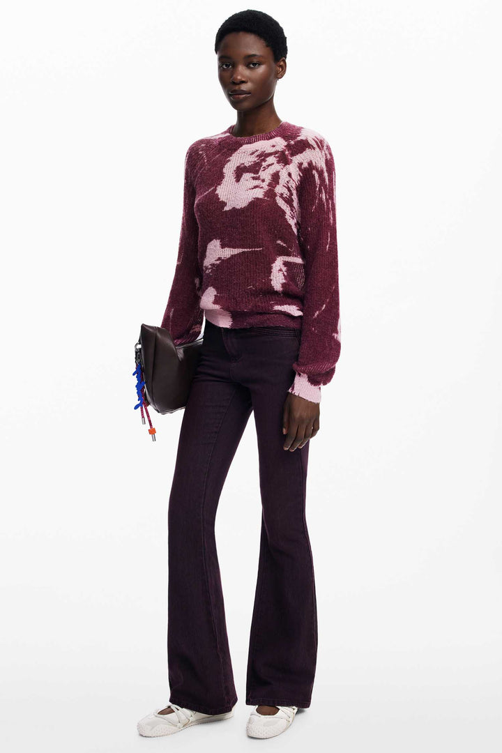 Hyder Arty Texture Sweater in Purple Wine