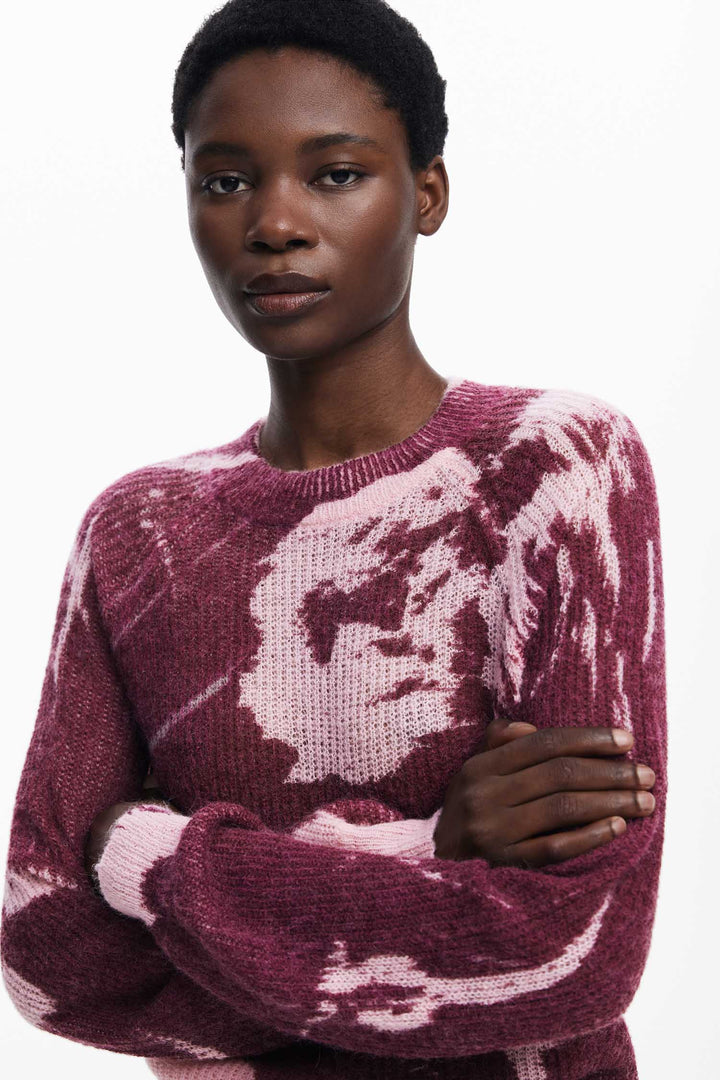 Hyder Arty Texture Sweater in Purple Wine