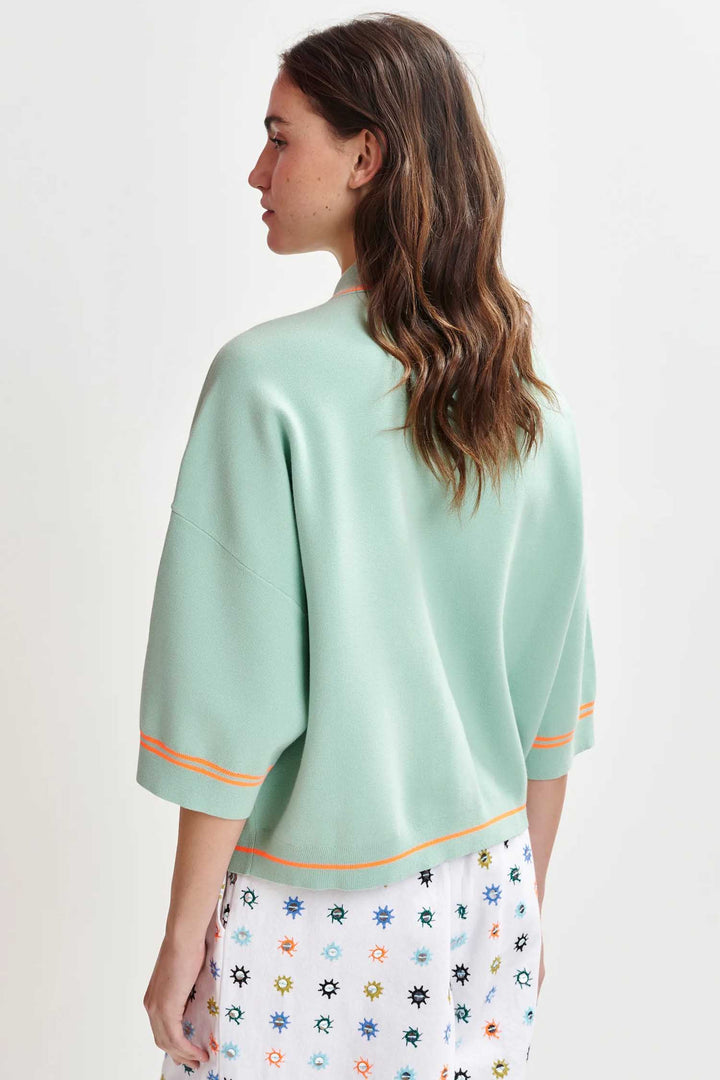Ilaria Knitted Cardigan in Aqua Azul