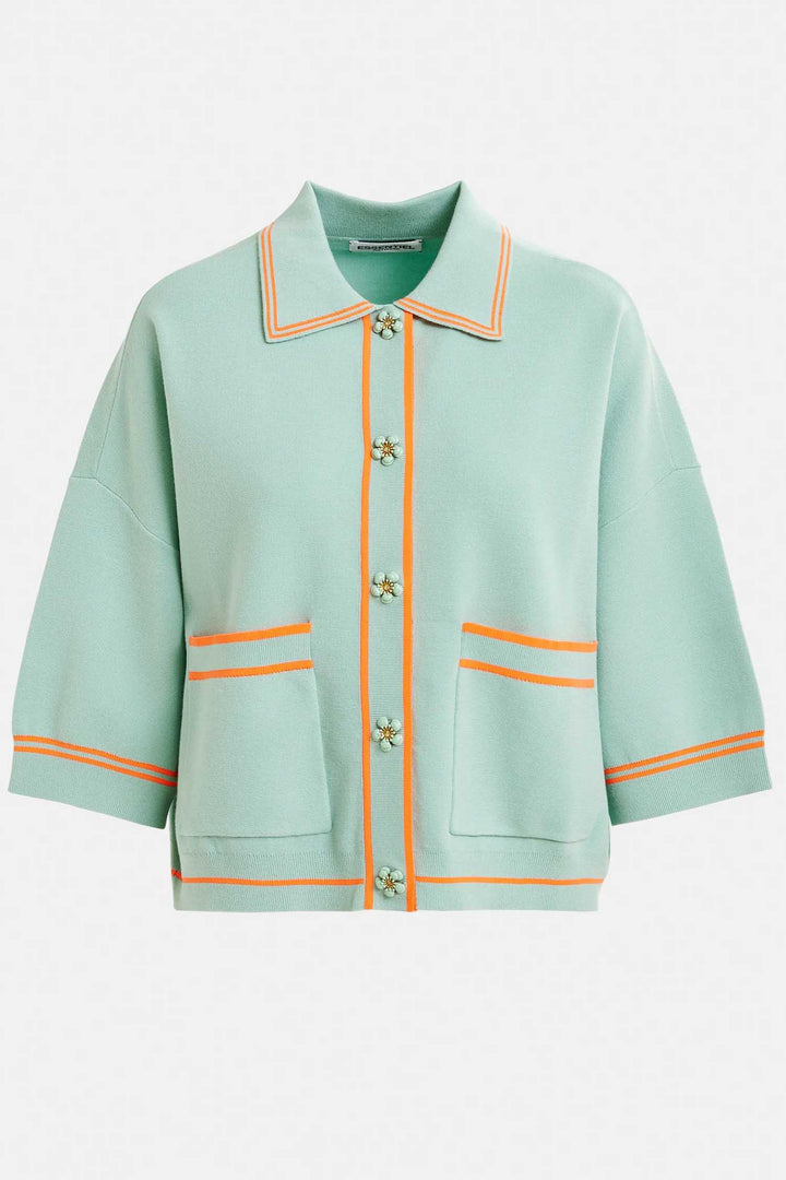 Ilaria Knitted Cardigan in Aqua Azul