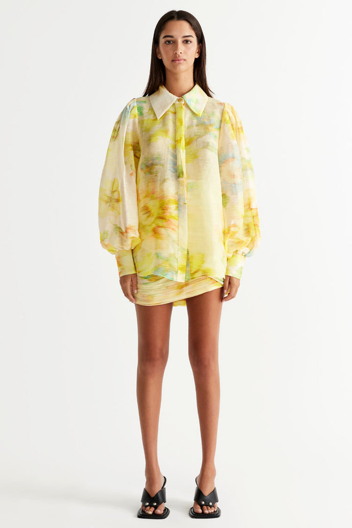 Illuminate Balloon Sleeve Blouse in Zest