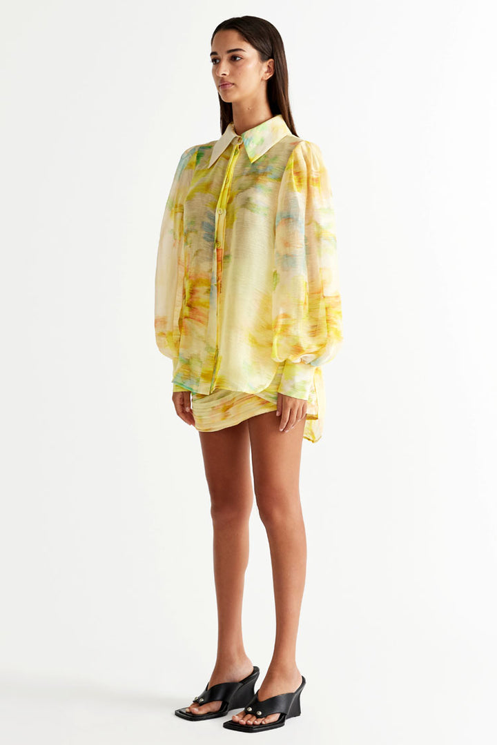 Illuminate Balloon Sleeve Blouse in Zest