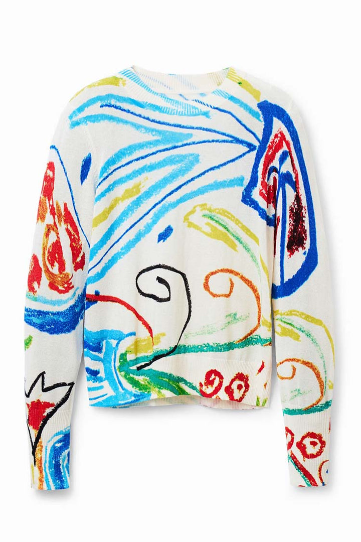 Illustrations Printed Pullover