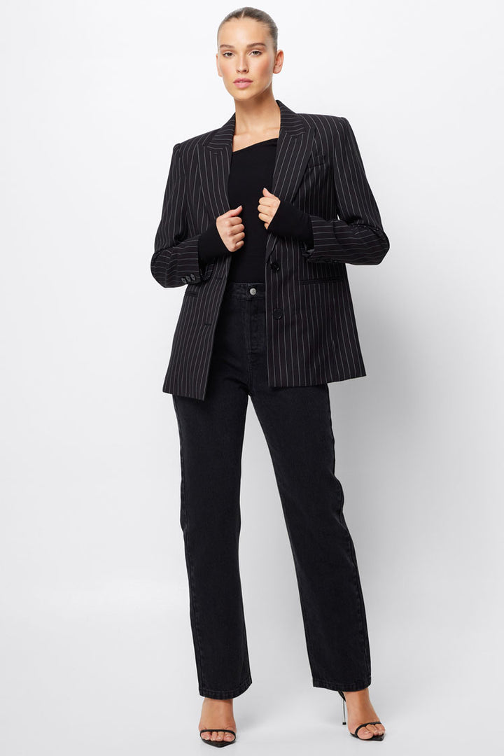In Denial Blazer in Pinstripe | FINAL SALE