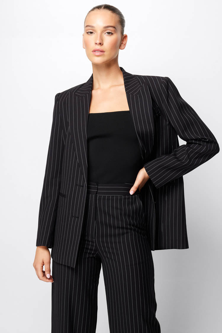 In Denial Blazer in Pinstripe