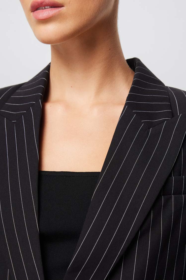 In Denial Blazer in Pinstripe