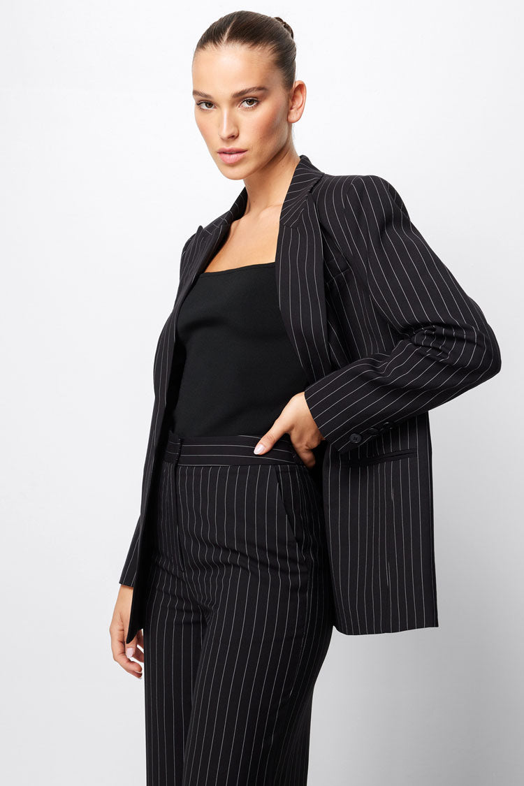 In Denial Blazer in Pinstripe