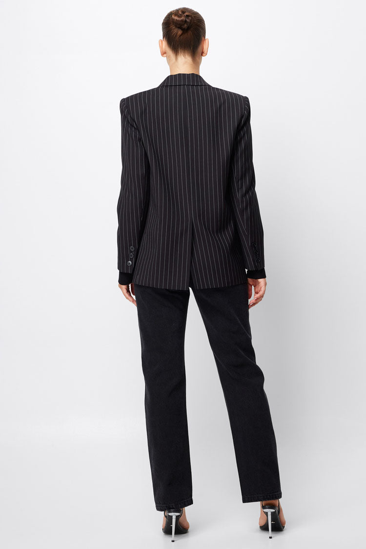 In Denial Blazer in Pinstripe