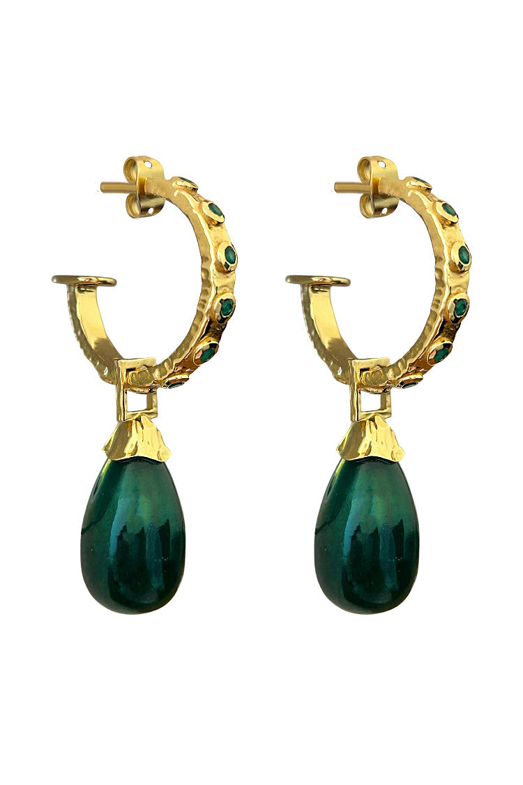 Ines Green Onyx Earrings