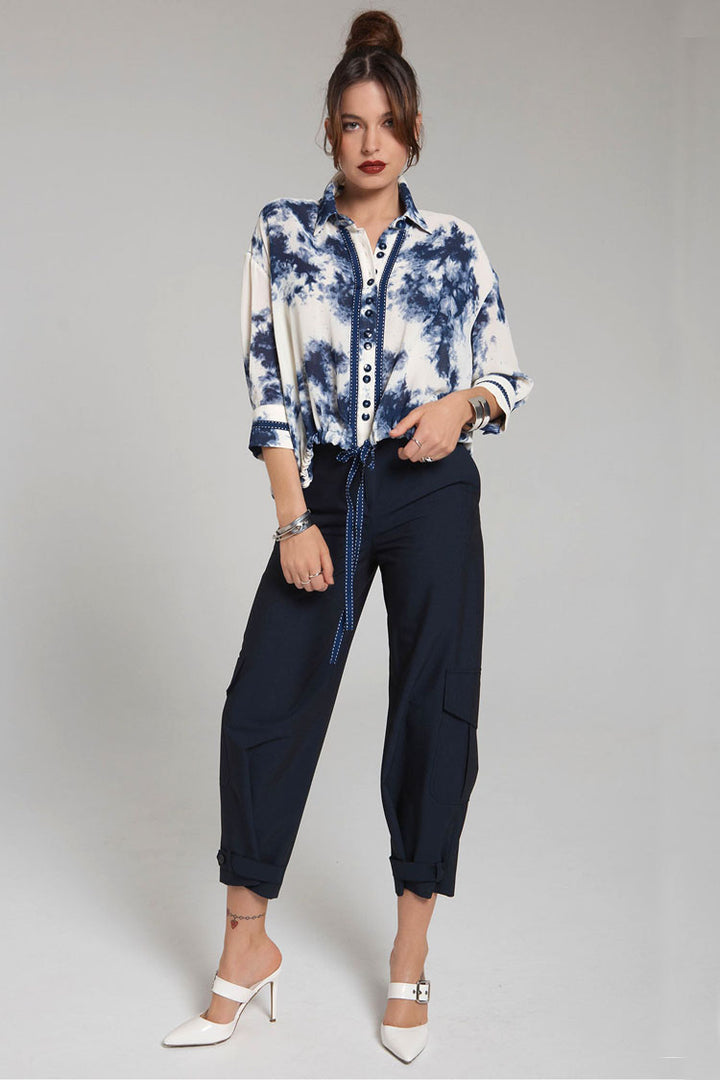 Infinite Imprint Top in Indigo Tie-Dye