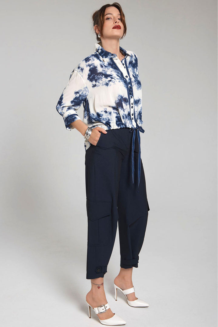 Infinite Imprint Top in Indigo Tie-Dye