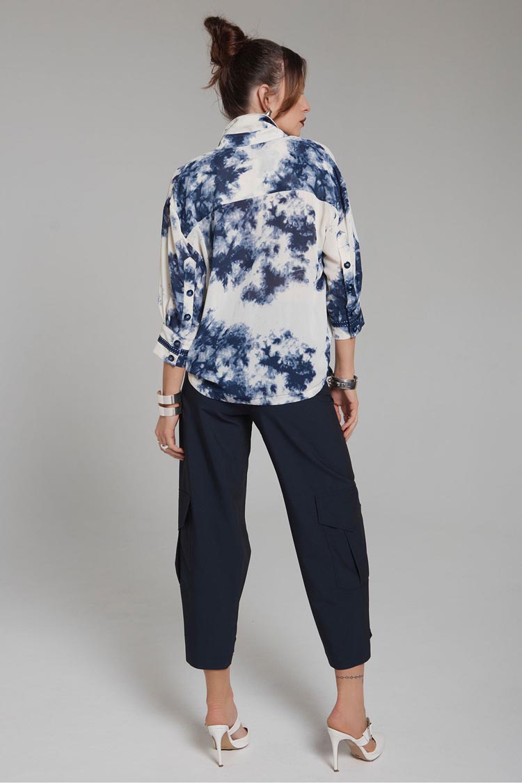 Infinite Imprint Top in Indigo Tie-Dye