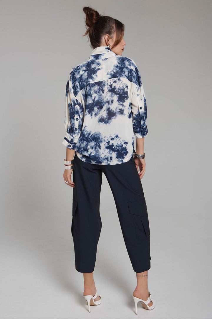 Infinite Imprint Top in Indigo Tie-Dye