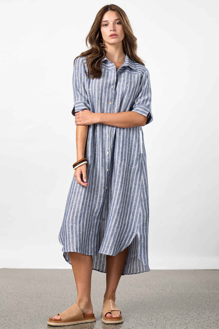Interval Shirt Dress in Navy