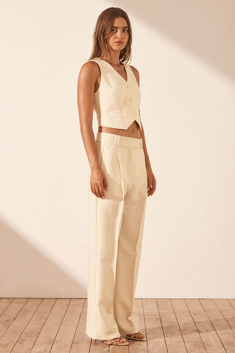 Irena Low Rise Slouch Pant in Rice